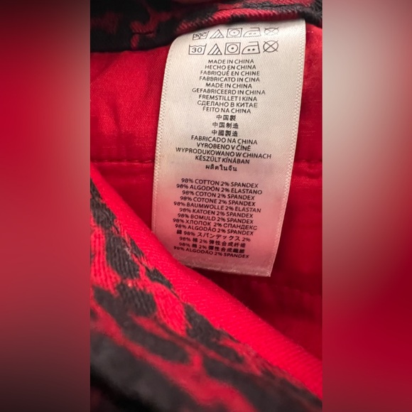 Micheal Kors Cheetah Print Skinny Jeans-Red - Picture 11 of 12